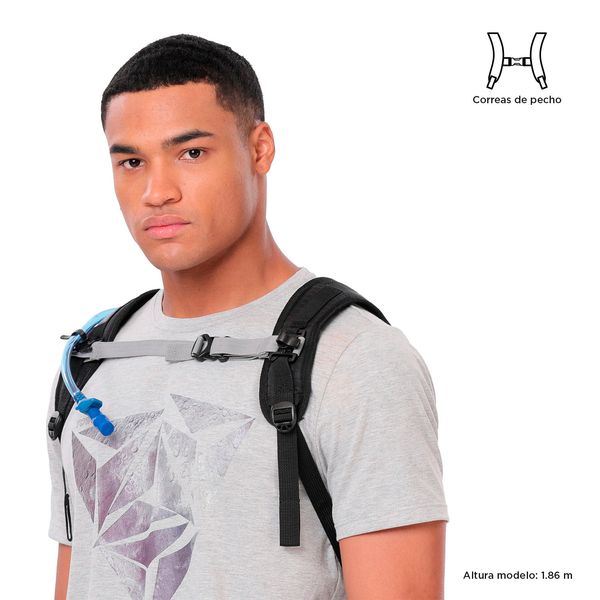 Mochila Hidratante Ergonomica Con Bolsa De 1.5 Litros Repelente A Liquidos