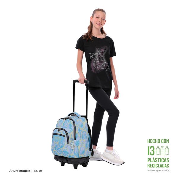 Mochila Escolar Con Ruedas Para Ninas Porta Laptop 15.4 Proteccion Contra Impactos