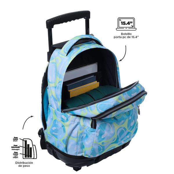Mochila Escolar Con Ruedas Para Ninas Porta Laptop 15.4 Proteccion Contra Impactos