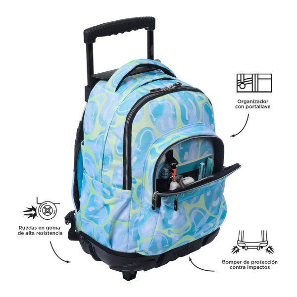 Mochila Escolar Con Ruedas Para Ninas Porta Laptop 15.4 Proteccion Contra Impactos