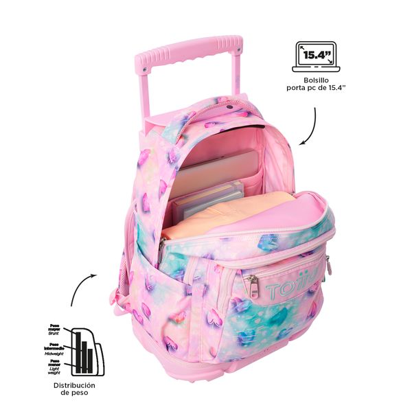 Mochila Grande con Ruedas Porta Laptop 15.4 | 25 L RENGLON GLITTER