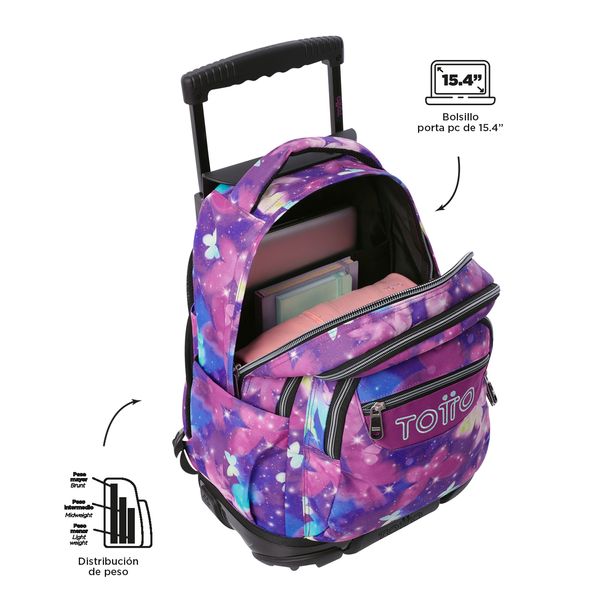 Mochila Grande con Ruedas Porta Laptop 15.4 | 25 L RENGLON GLITTER