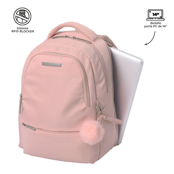 Mochila De Moda Para Mujer Con Porta Laptop 14 Repelente A Liquidos Con Bolsa Secreta Adelaide 2 2.0
