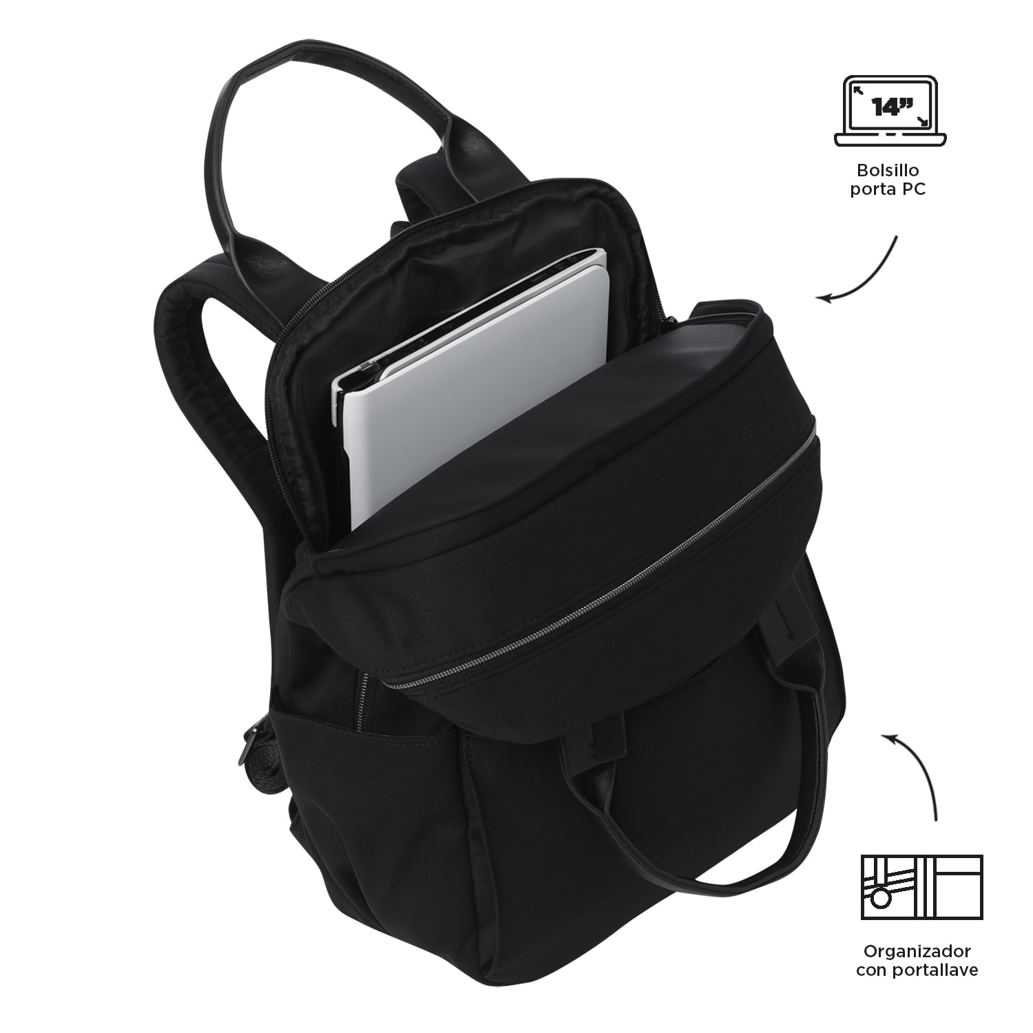 Mochila Mediana Porta Laptop 14 | 15 L Toscana | Mx.Totto.com