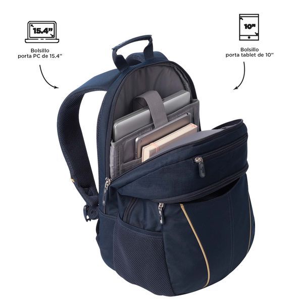 Mochila Ergonomica Grande Porta Laptop 15.4 Repelente A Liquidos Y Organizador Intenro
