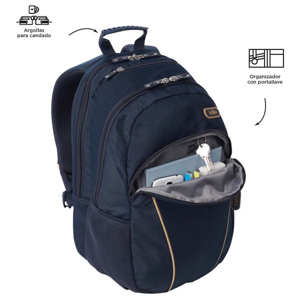 Mochila Ergonomica Grande Porta Laptop 15.4 Repelente A Liquidos Y Organizador Intenro