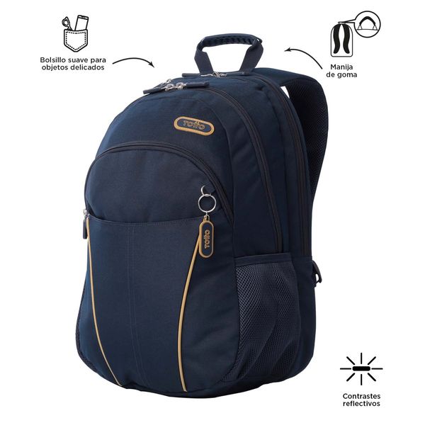 Mochila Ergonomica Grande Porta Laptop 15.4 Repelente A Liquidos Y Organizador Intenro