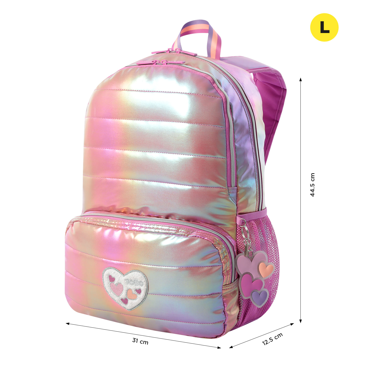 RAINBOW HIGH Mochila Grande 30x40x13cm Con Doble Compartimento, Color Rosa Rainbow High