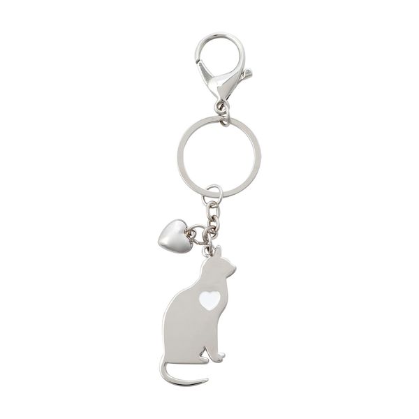 Llavero Metalico Kitty color Gris