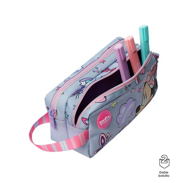 Lapicera escolar Minnie Gris
