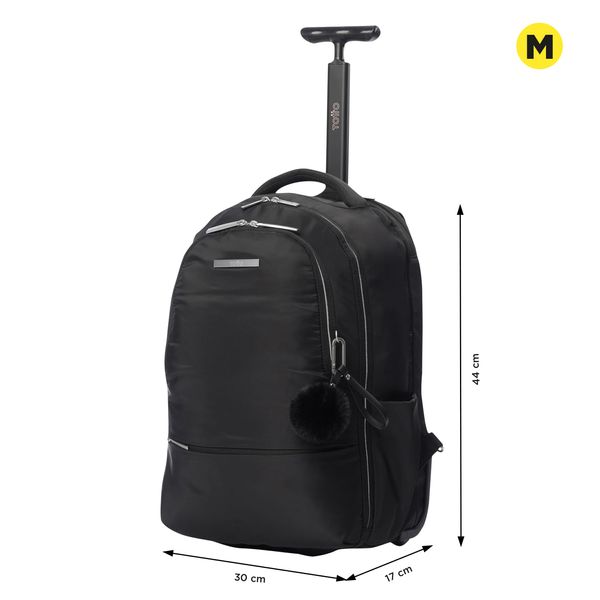 Mochila con Ruedas Trolley Unisex con Porta PC 15 pulgadas Negro