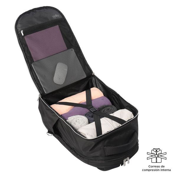 Mochila con Ruedas Trolley Unisex con Porta PC 15 pulgadas Negro