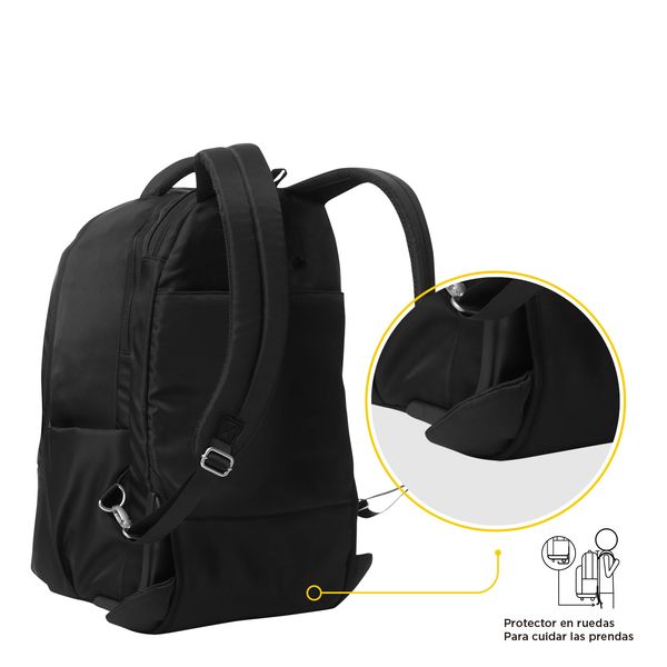 Mochila con Ruedas Trolley Unisex con Porta PC 15 pulgadas Negro