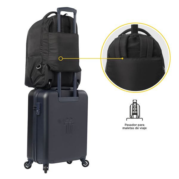Mochila con Ruedas Trolley Unisex con Porta PC 15 pulgadas Negro