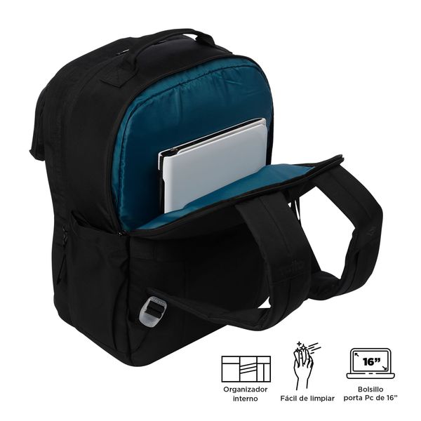 Mochila de Viaje Grande Elan Travel Negro