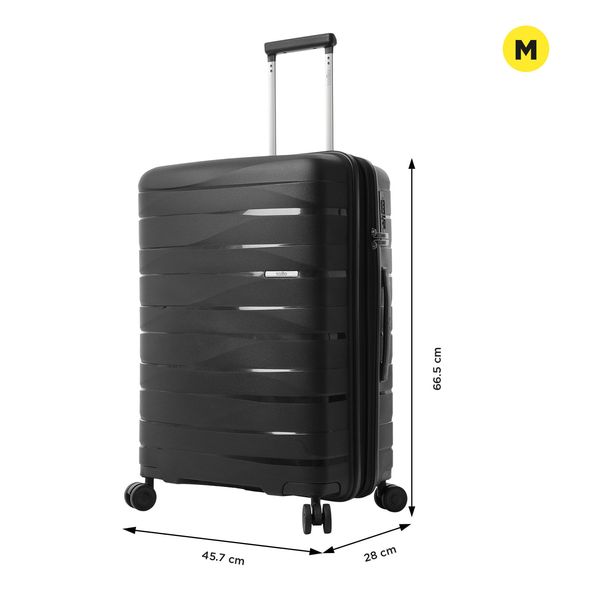 Maleta de 23 Kg 360 Glide Mediana Negra