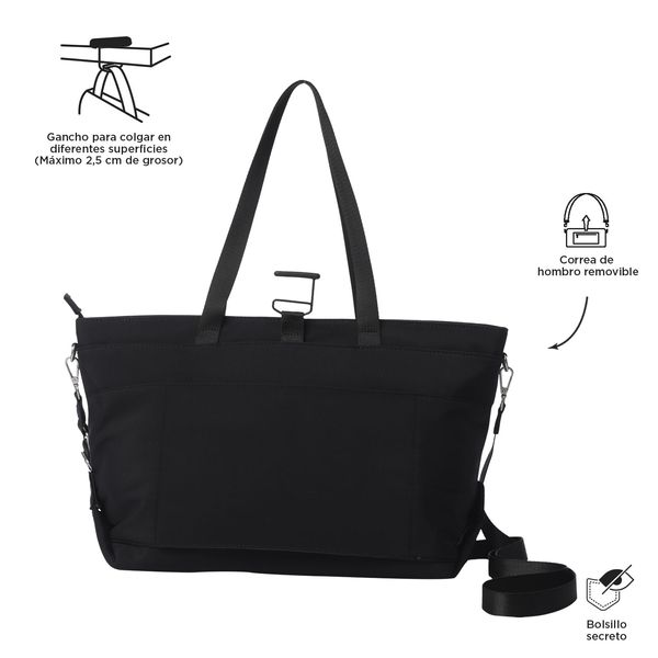 Bolsa para Mujer Madrid Porta PC 16 pulgadas Negro