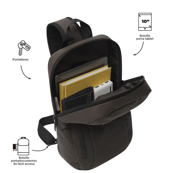 Bolsa Hombre Porta Tableta 10 pulgadas Felt Cafe