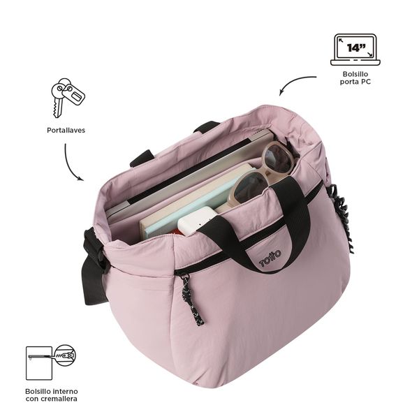 Shopping Bag para Mujer Escandinavia Porta PC 14 pulgadas Rosado