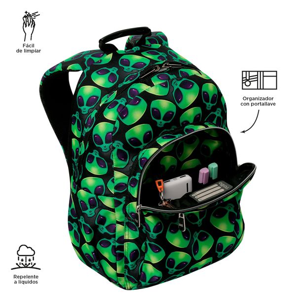 Mochila Juvenil Porta PC 14 pulgadas Acuarela Verde