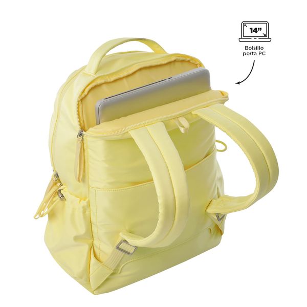 Mochila Universitario Porta PC 14 pulgadas Estambul Amarillo Mujer