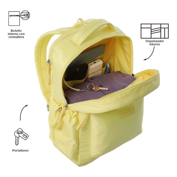 Mochila Universitario Porta PC 14 pulgadas Estambul Amarillo Mujer