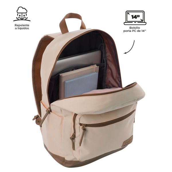 Mochila Universitario Porta PC 14 pulgadas Tocax Durazno Mujer