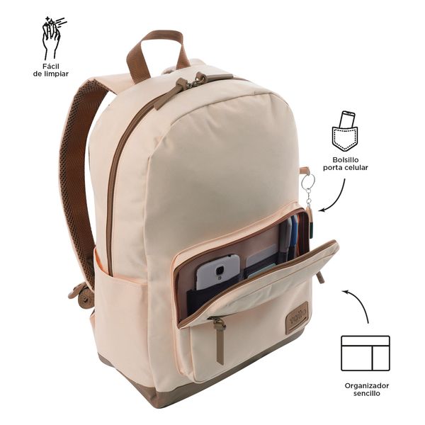 Mochila Universitario Porta PC 14 pulgadas Tocax Durazno Mujer