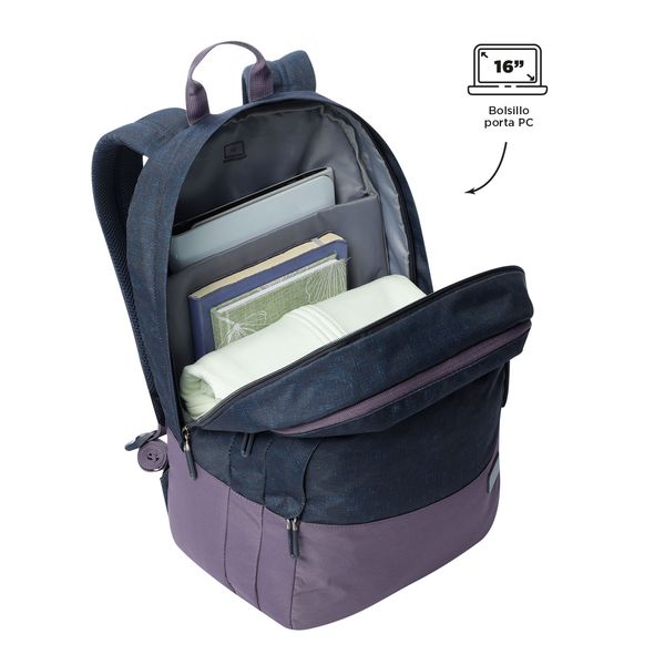 Mochila Universitario Porta PC 16 pulgadas Toluca 2.0 Azul/Morado