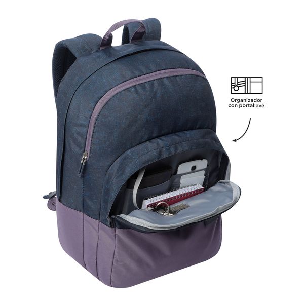 Mochila Universitario Porta PC 16 pulgadas Toluca 2.0 Azul/Morado