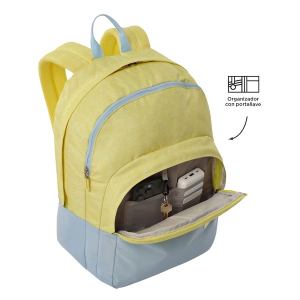 Mochila Universitario Porta PC 16 pulgadas Toluca 2.0 Amarillo/Azul Mujer