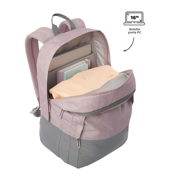 Mochila Universitario Porta PC 16 pulgadas Toluca 2.0 Morado Mujer