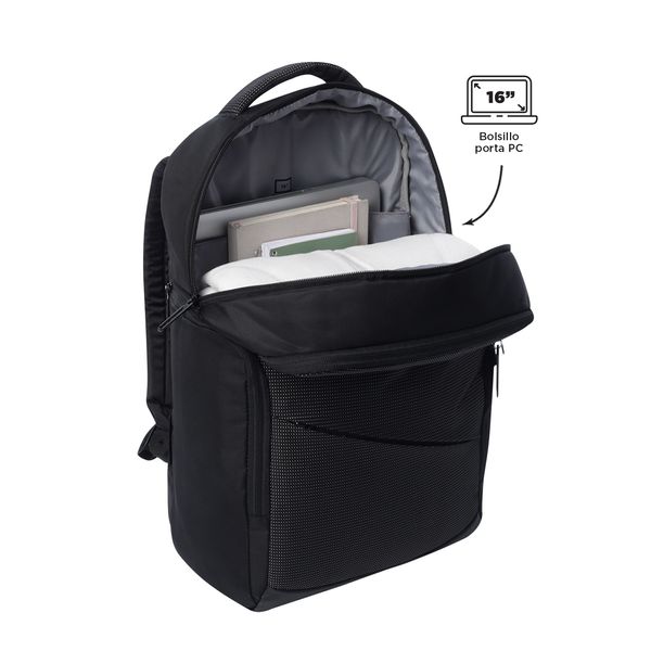 Mochila Ejecutivo Porta PC 16 pulgadas Slant Negro Hombre
