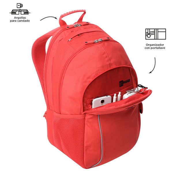 Mochila Universitario Porta PC 15.4 pulgadas Cambri 2.0 Rojo Hombre