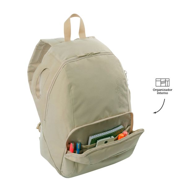 Mochila Universitario Ometto Beige Unisex
