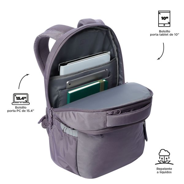 Mochila Universitario Porta PC 15.4 pulgadas Indo Morado Mujer