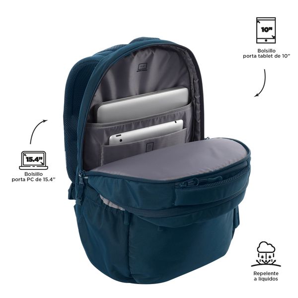 Mochila Universitario Porta PC 15.4 pulgadas Indo Azul Unisex