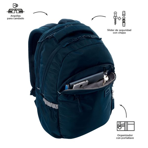 Mochila Universitario Porta PC 15.4 pulgadas Indo Azul Unisex