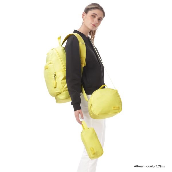 Combo Juvenil X 3 + Lonchera + Lapicera Yuno Mochila 14 pulgadas Amarillo Mujer