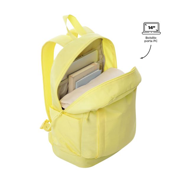 Combo Juvenil X 3 + Lonchera + Lapicera Yuno Mochila 14 pulgadas Amarillo Mujer