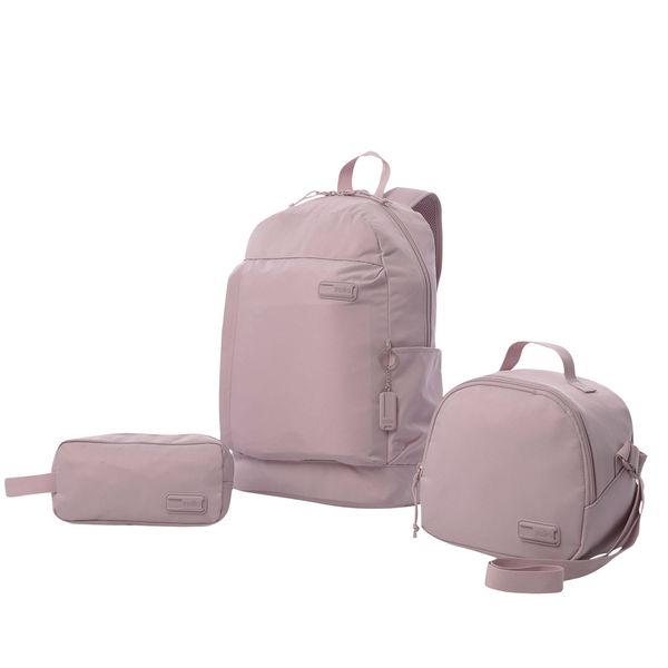 Combo Juvenil X 3 + Lonchera + Lapicera Yuno Mochila 14 pulgadas Rosado Mujer
