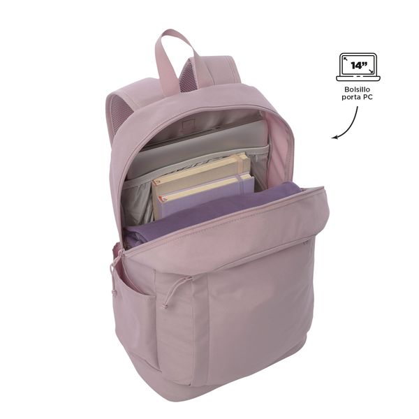 Combo Juvenil X 3 + Lonchera + Lapicera Yuno Mochila 14 pulgadas Rosado Mujer