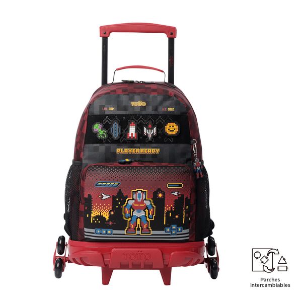 Mochila con 3 ruedas Nino 3 Digibot Grande Rojo