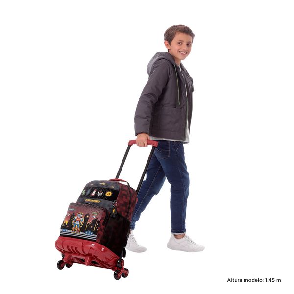 Mochila con 3 ruedas Nino 3 Digibot Grande Rojo