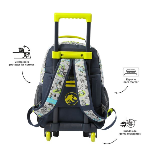 Mochila con ruedas Nino Jurassic World Mediano Gris