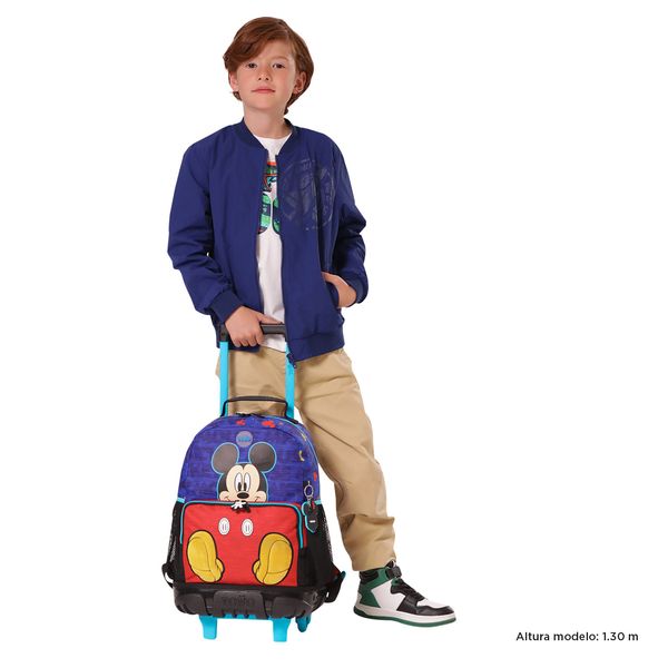 Mochila con ruedas Nino Mickey Mediano Azul