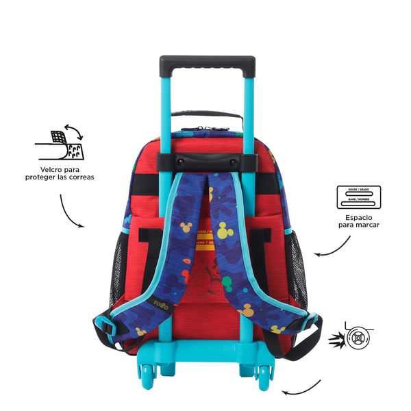 Mochila con ruedas Nino Mickey Mediano Azul