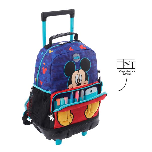Mochila con ruedas Nino Mickey Mediano Azul