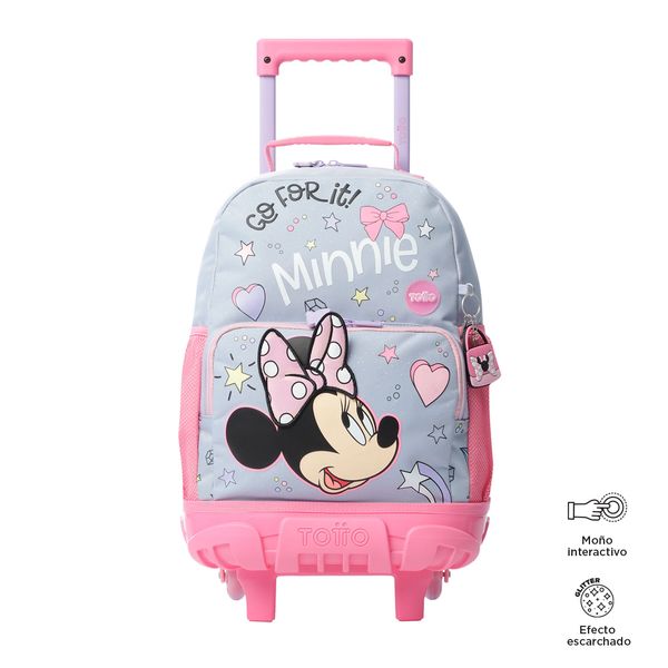 Mochila con ruedas Nina Minnie Mediano Gris