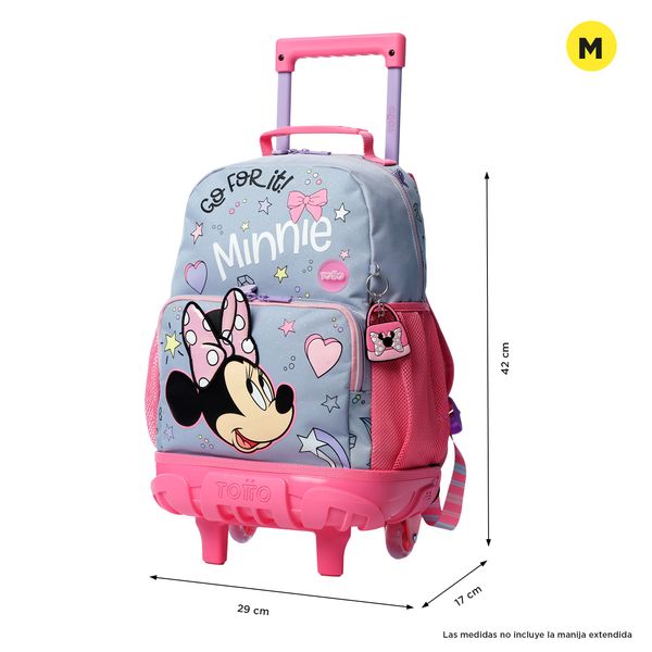 Mochila con ruedas Nina Minnie Mediano Gris